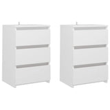 NNEVL Bed Cabinets 2 pcs White 40x35x62.5 cm Chipboard