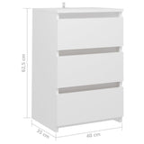NNEVL Bed Cabinets 2 pcs White 40x35x62.5 cm Chipboard
