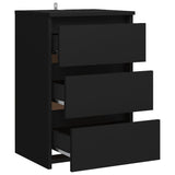 NNEVL Bed Cabinet Black 40x35x62.5 cm Chipboard