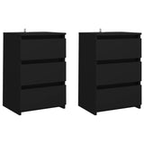 NNEVL Bed Cabinets 2 pcs Black 40x35x62.5 cm Chipboard