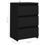 NNEVL Bed Cabinets 2 pcs Black 40x35x62.5 cm Chipboard