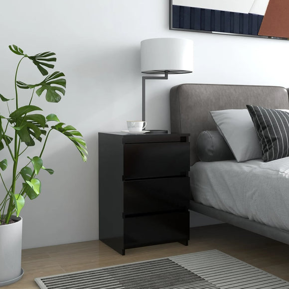 NNEVL Bed Cabinets 2 pcs Black 40x35x62.5 cm Chipboard