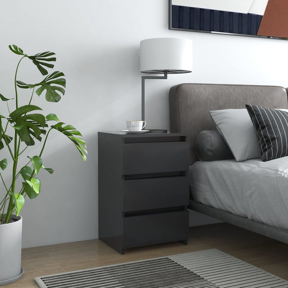 NNEVL Bed Cabinet Grey 40x35x62.5 cm Chipboard