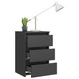 NNEVL Bed Cabinets 2 pcs Grey 40x35x62.5 cm Chipboard