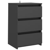 NNEVL Bed Cabinets 2 pcs Grey 40x35x62.5 cm Chipboard