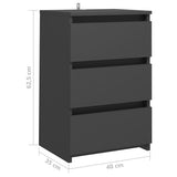NNEVL Bed Cabinets 2 pcs Grey 40x35x62.5 cm Chipboard