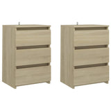 NNEVL Bed Cabinets 2 pcs Sonoma Oak 40x35x62.5 cm Chipboard