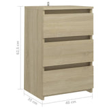 NNEVL Bed Cabinets 2 pcs Sonoma Oak 40x35x62.5 cm Chipboard