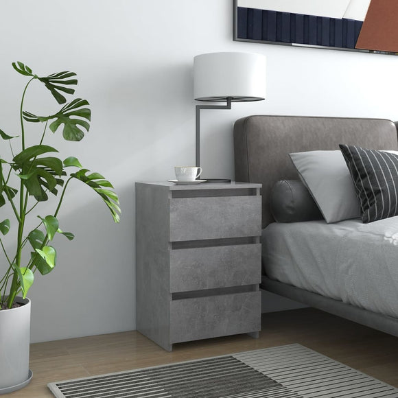 NNEVL Bed Cabinet Concrete Grey 40x35x62.5 cm Chipboard