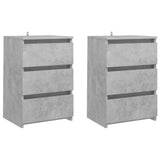 NNEVL Bed Cabinets 2 pcs Concrete Grey 40x35x62.5 cm Chipboard