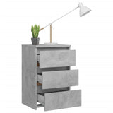 NNEVL Bed Cabinets 2 pcs Concrete Grey 40x35x62.5 cm Chipboard