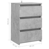 NNEVL Bed Cabinets 2 pcs Concrete Grey 40x35x62.5 cm Chipboard