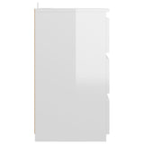 NNEVL Bed Cabinet High Gloss White 40x35x62.5 cm Chipboard