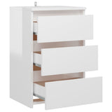 NNEVL Bed Cabinet High Gloss White 40x35x62.5 cm Chipboard