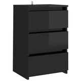 NNEVL Bed Cabinet High Gloss Black 40x35x62.5 cm Chipboard