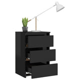 NNEVL Bed Cabinet High Gloss Black 40x35x62.5 cm Chipboard