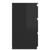 NNEVL Bed Cabinet High Gloss Black 40x35x62.5 cm Chipboard