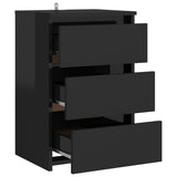 NNEVL Bed Cabinet High Gloss Black 40x35x62.5 cm Chipboard