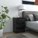 NNEVL Bed Cabinet High Gloss Black 40x35x62.5 cm Chipboard