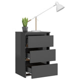 NNEVL Bed Cabinet High Gloss Grey 40x35x62.5 cm Chipboard