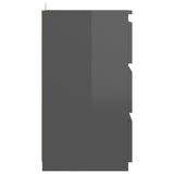 NNEVL Bed Cabinets 2 pcs High Gloss Grey 40x35x62.5 cm Chipboard