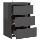 NNEVL Bed Cabinets 2 pcs High Gloss Grey 40x35x62.5 cm Chipboard
