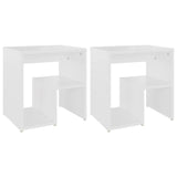 NNEVL Bed Cabinets 2 pcs White 40x30x40 cm Chipboard
