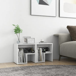 NNEVL Bed Cabinets 2 pcs White 40x30x40 cm Chipboard