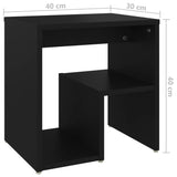 NNEVL Bed Cabinet Black 40x30x40 cm Chipboard
