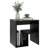 NNEVL Bed Cabinets 2 pcs Black 40x30x40 cm Chipboard