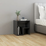 NNEVL Bed Cabinet Grey 40x30x40 cm Chipboard