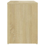 NNEVL Bed Cabinets 2 pcs White and Sonoma Oak 40x30x40 cm Chipboard