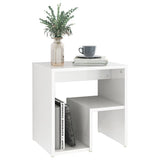 NNEVL Bed Cabinet High Gloss White 40x30x40 cm Chipboard
