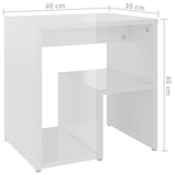 NNEVL Bed Cabinet High Gloss White 40x30x40 cm Chipboard