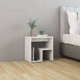 NNEVL Bed Cabinet High Gloss White 40x30x40 cm Chipboard