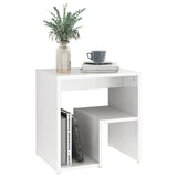 NNEVL Bed Cabinets 2 pcs High Gloss White 40x30x40 cm Chipboard
