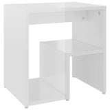 NNEVL Bed Cabinets 2 pcs High Gloss White 40x30x40 cm Chipboard