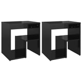 NNEVL Bed Cabinets 2 pcs High Gloss Black 40x30x40 cm Chipboard