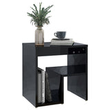 NNEVL Bed Cabinets 2 pcs High Gloss Black 40x30x40 cm Chipboard