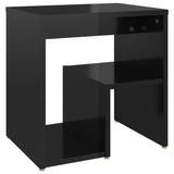 NNEVL Bed Cabinets 2 pcs High Gloss Black 40x30x40 cm Chipboard