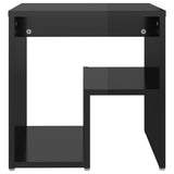 NNEVL Bed Cabinets 2 pcs High Gloss Black 40x30x40 cm Chipboard
