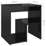 NNEVL Bed Cabinets 2 pcs High Gloss Black 40x30x40 cm Chipboard