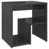 NNEVL Bed Cabinet High Gloss Grey 40x30x40 cm Chipboard