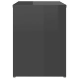 NNEVL Bed Cabinet High Gloss Grey 40x30x40 cm Chipboard