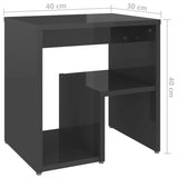 NNEVL Bed Cabinet High Gloss Grey 40x30x40 cm Chipboard