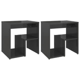 NNEVL Bed Cabinets 2 pcs High Gloss Grey 40x30x40 cm Chipboard