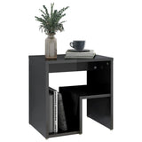 NNEVL Bed Cabinets 2 pcs High Gloss Grey 40x30x40 cm Chipboard
