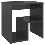 NNEVL Bed Cabinets 2 pcs High Gloss Grey 40x30x40 cm Chipboard