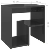 NNEVL Bed Cabinets 2 pcs High Gloss Grey 40x30x40 cm Chipboard
