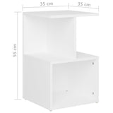 NNEVL Bedside Cabinet White 35x35x55 cm Chipboard